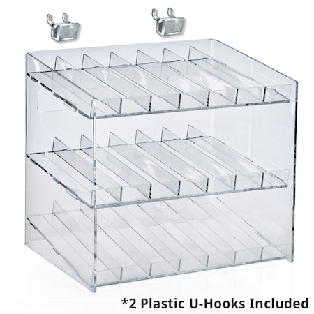 Azar Displays 3 Tier 21 Comp. Cosmetic Nail Polish Display 12"W x 8.5"D x 18.5"H 222988